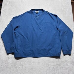 Duluth Trading Co Mens 3XL Blue V-Neck Windshirt Pullover Jacket 3237-31